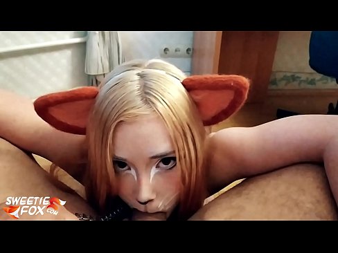 ❤️ Kitsune waxay liqaysaa dick oo afkeeda ku dhufatey ❤❌ Galmada dabada ❌